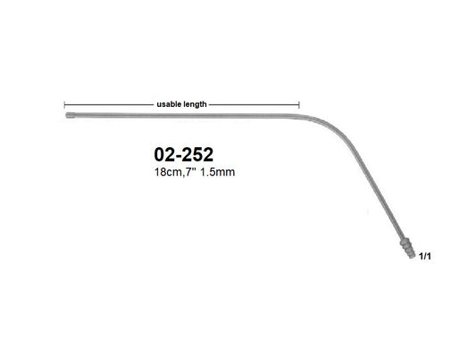 YASARGIL suction tube usable length diam, 02-252