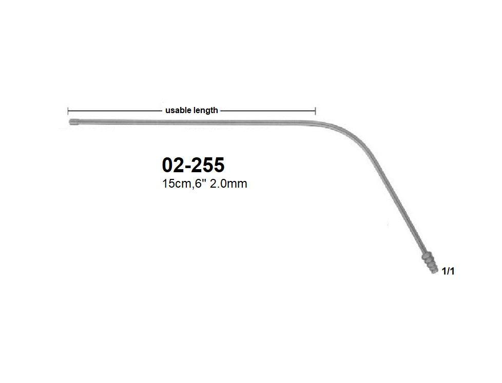 YASARGIL suction tube usable length diam, 02-255