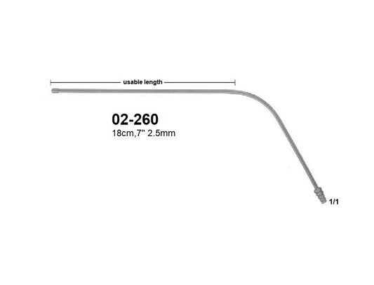 YASARGIL suction tube usable length diam, 02-260