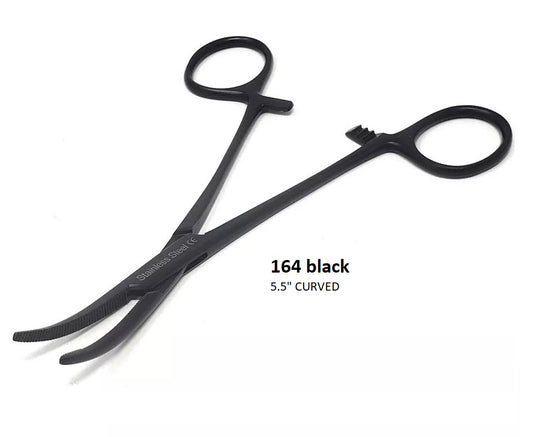 KELLY FORCEPS CURVED, 164 BLACK