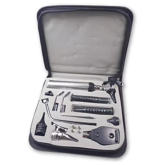 Otoscope/Opthalmoscope Complete set in Zipper Box W/4 Extra Bulbs, AS-1007