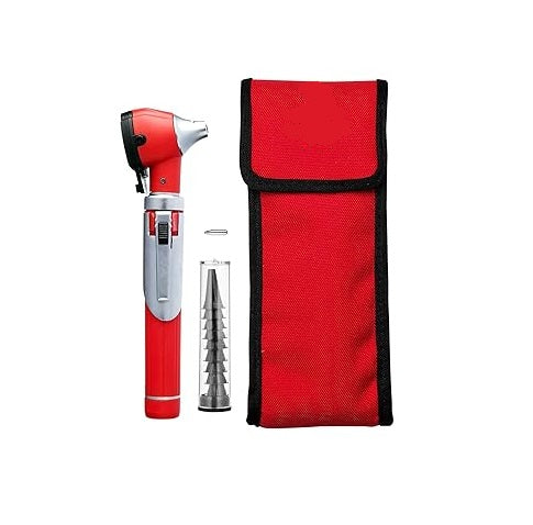 Mini F.O Otoscope With Specula set+1 Extra Bulb(Red),  AS-1012