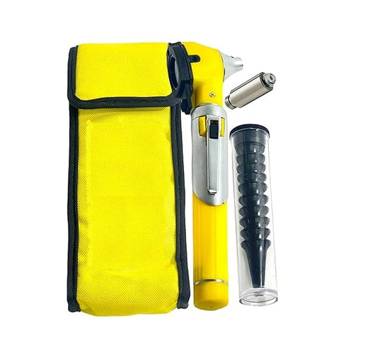 Mini F.O Otoscope With Specula set+1 Extra Bulb(Yellow),  AS-1015