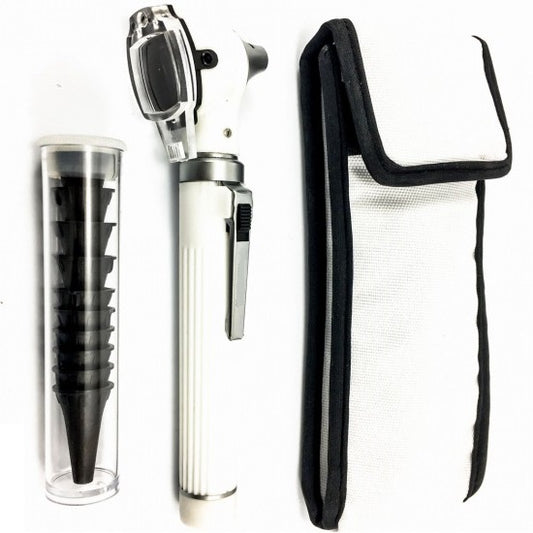 Mini F.O Otoscope With Specula set+1 Extra Bulb(White),  AS-1016