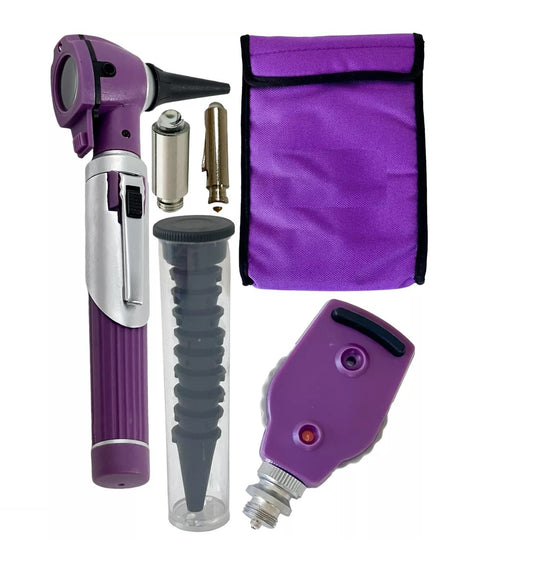 Led F.O Otoscope Ophthalmoscope+2 Extra bulb (Purple),  AS-1022