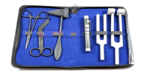 TUNING FORK SET W/BLACK TAYLOR HAMMER &BANDAGE SCISSORS, AS-1082