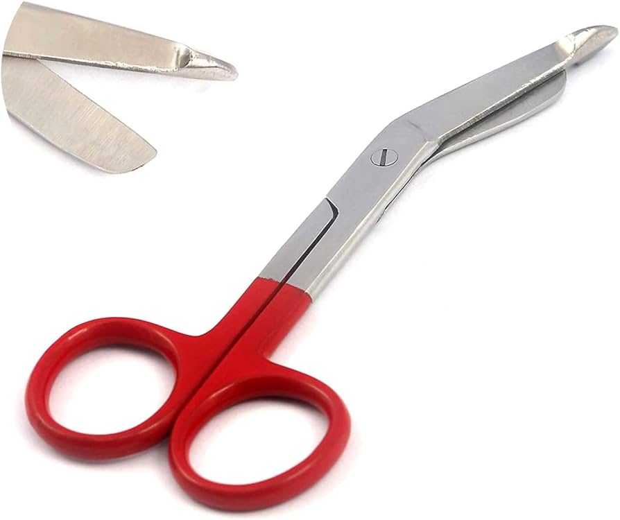 LISTER BANDAGE SCISSORS  5.5” RED RING, AS-144RR