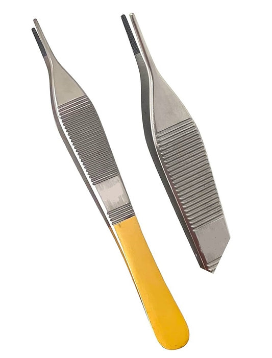 ADSON DRESSING FORCEPS  GOLD W/HOLE MICRO, AS-249HM