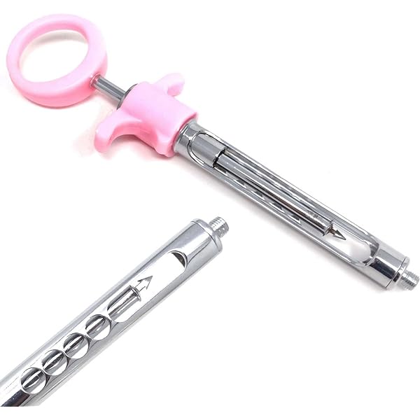 STAINLESS DENTAL SYRINGE 1.8CC PLASTIC RING PINK, AS-3036