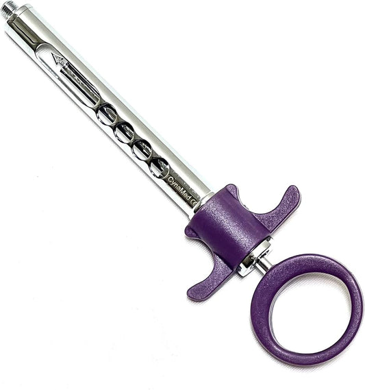 STAINLESS DENTAL SYRINGE 1.8CC PLASTIC RING PURPLE, AS-3038