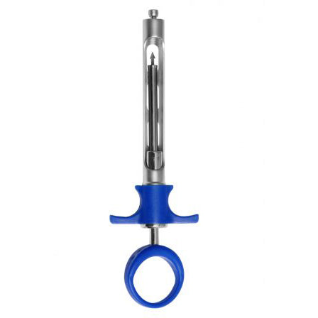 STAINLESS DENTAL SYRINGE 1.8CC PLASTIC RING BLUE, AS-3039