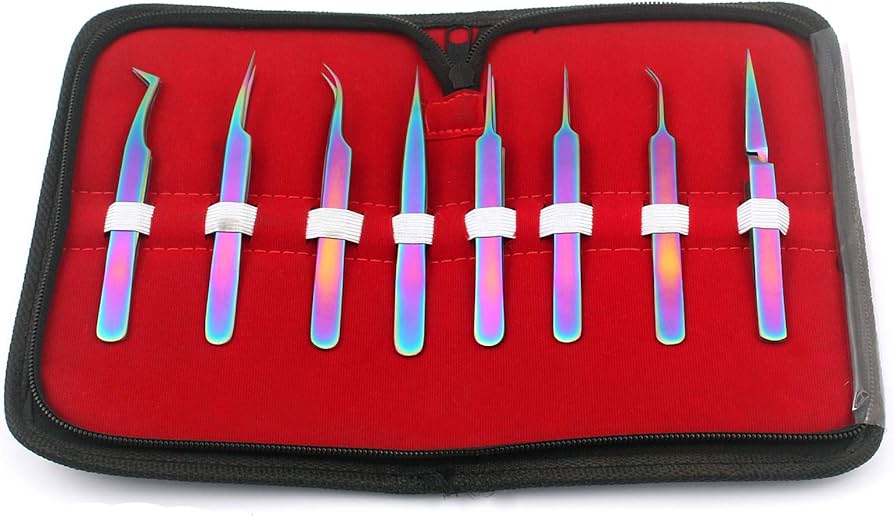 JEWELRY TWEEZER SET OF 8 RAINBOW, AS-3058