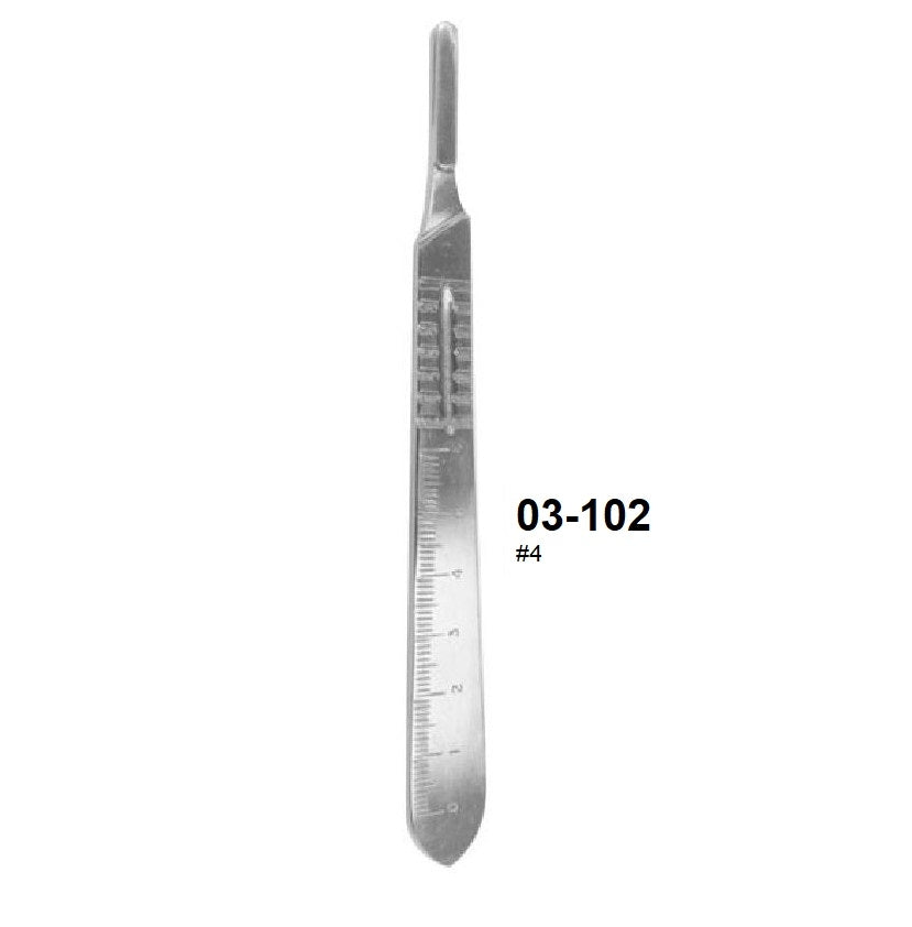 SCALPEL HANDLE #4 GRADUATED WITH SCALE, 03-102