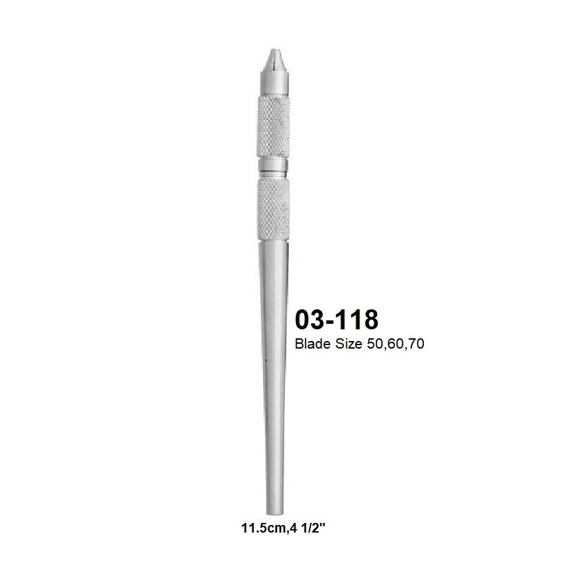 ROUND KNURLED SCALPEL HANDLE, 03-118