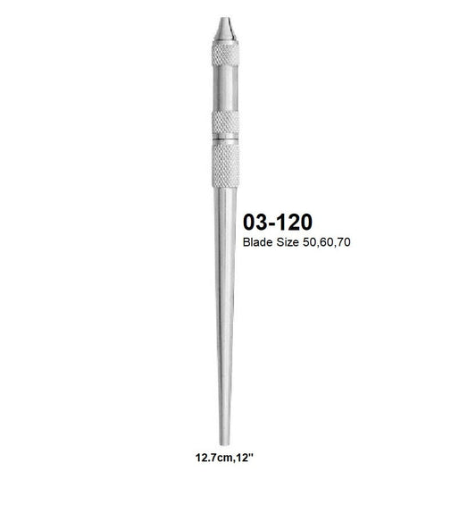 ROUND KNURLED SCALPEL HANDLE, 03-120