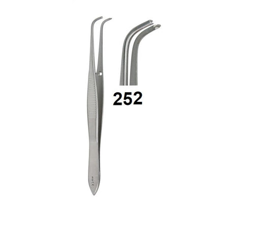 IRIS FORCEPS 1x2 TEETH FULL-CURVED 252