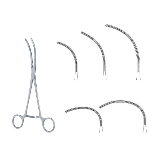 Glover curved clamp & atraumatic vascular forceps